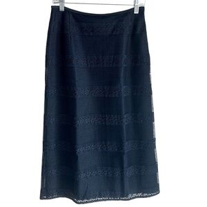 Escada Black 100% Silk Lined Maxi Pencil Skirt Size EU 38 US 8 Made in Germany